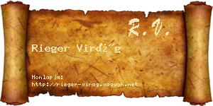 Rieger Virág névjegykártya
