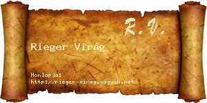 Rieger Virág névjegykártya